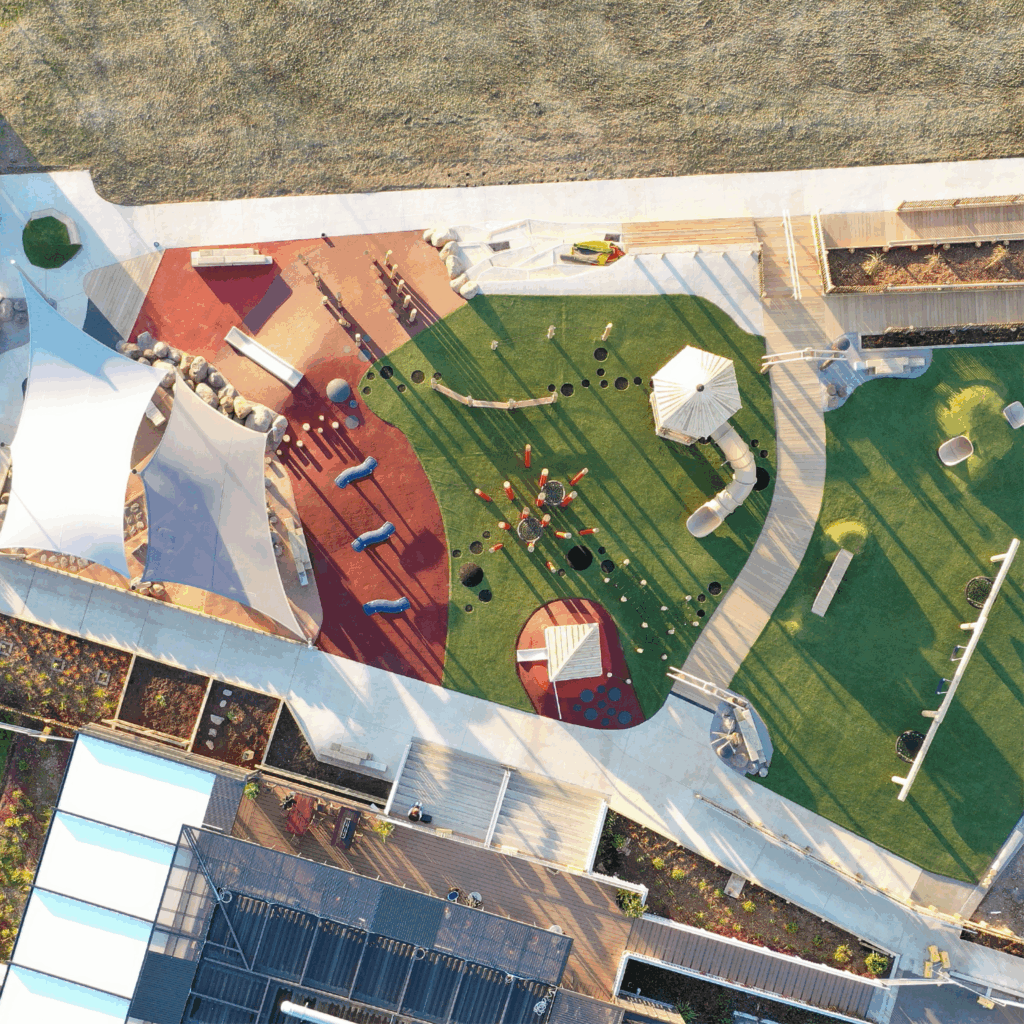 Aerial view of Paerata Rise playground